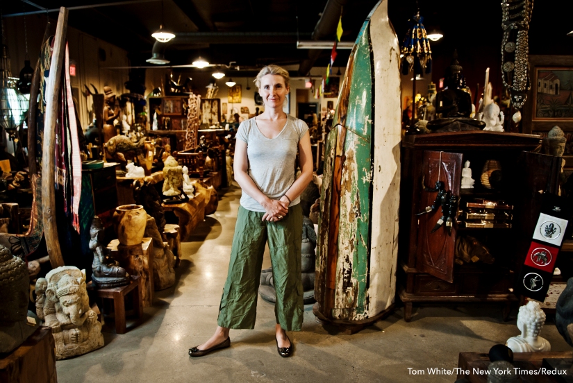 Elizabeth Gilbert, author of "Eat, Pray, Love," at her store, Two Buttons, in Frenchtown, N.J.